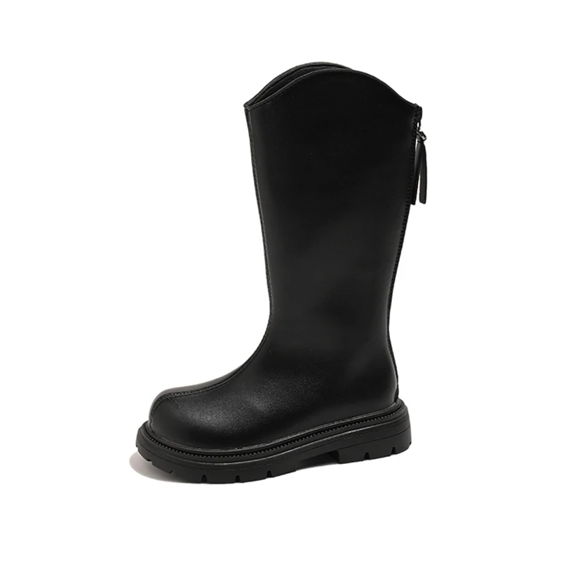 

Детские высокие сапоги, классические сапоги принцессы для девочек, нескользящие детские длинные подиумные сапоги на молнии в британском стиле, весна-осень 2021, новинка