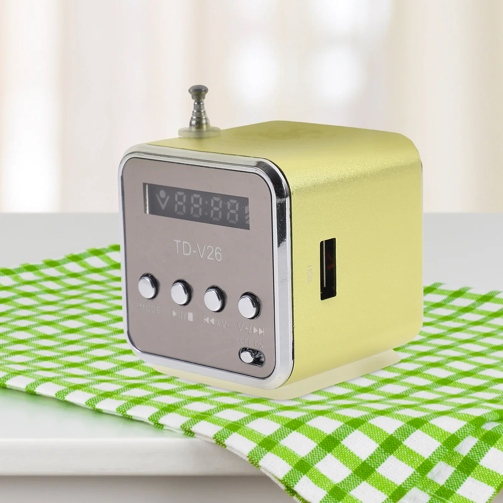 

Retro Speaker Mini Sound Portable Lightweight Aluminum Hiking Chargeable Wireless Music Desktop Bass Travel Creative