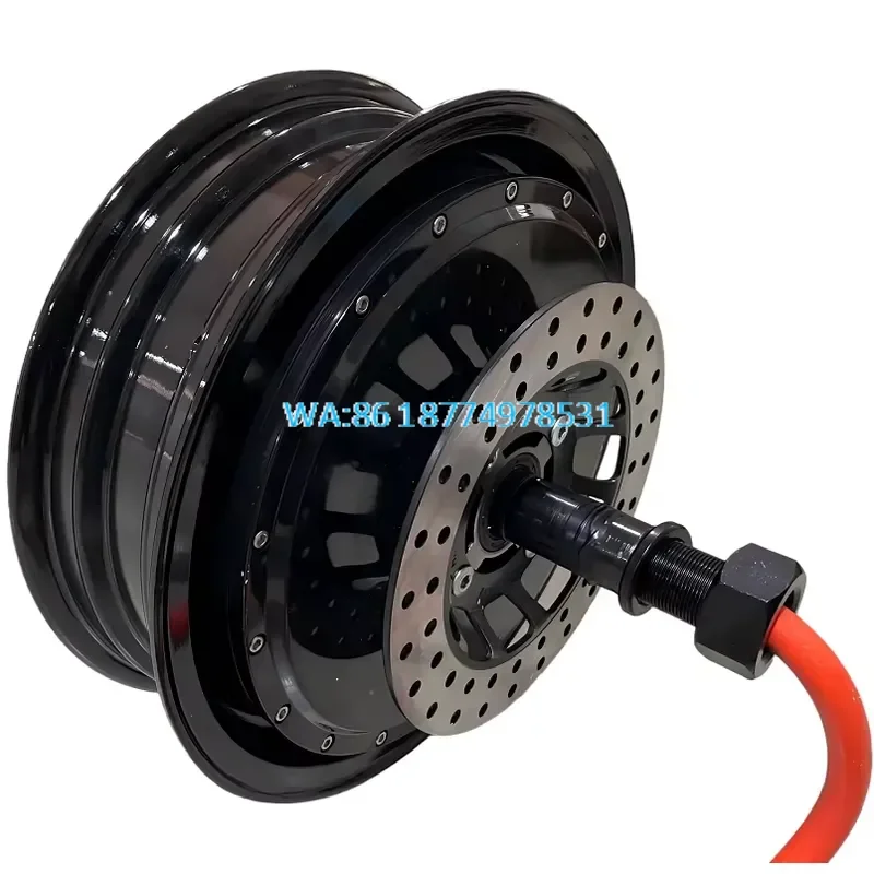Wmwmnu for 13inch 4000W Brushless 72V Aluminum Single Shaft Hub Motor IP67 Waterproof Disk Brake Detached Removable Rim