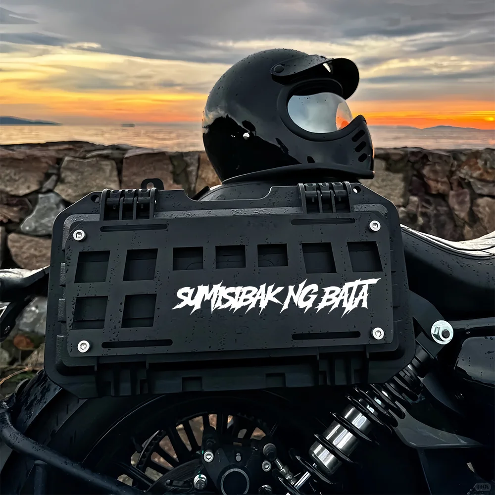 Street Culture Motorcycle Decal SUMISIBAK NG BATA Waterproof Vinyl Sticker for Scooter Fender Fairing Body Custom Decor