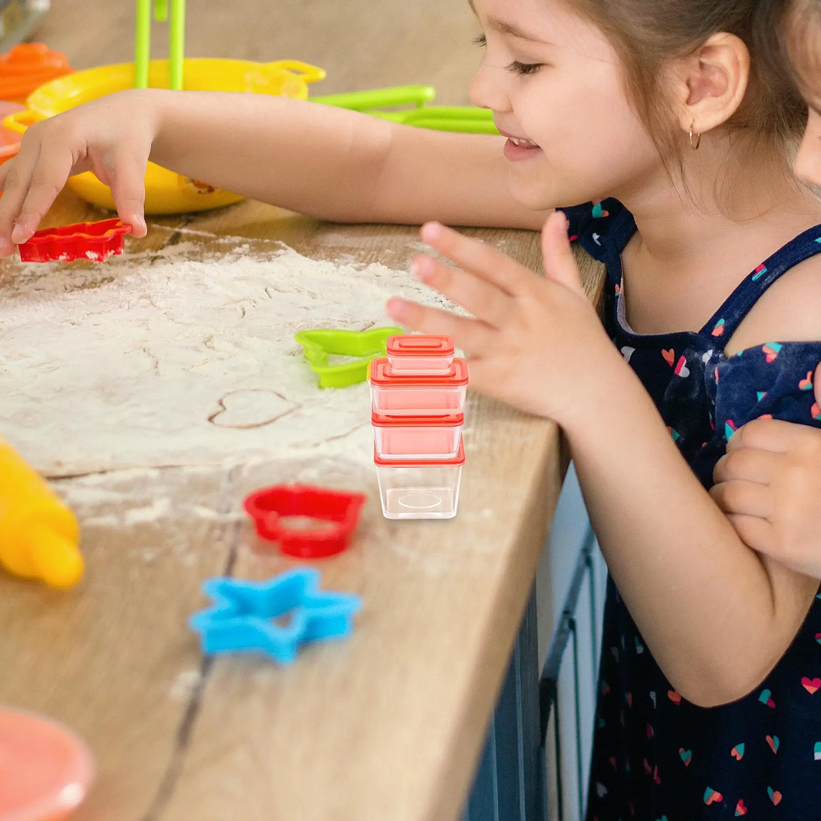 

4Pcs Mini Clear Storage Boxes Fruit Bread Snack Holders Kitchen Decor Miniature House Accessories Craft Supplies