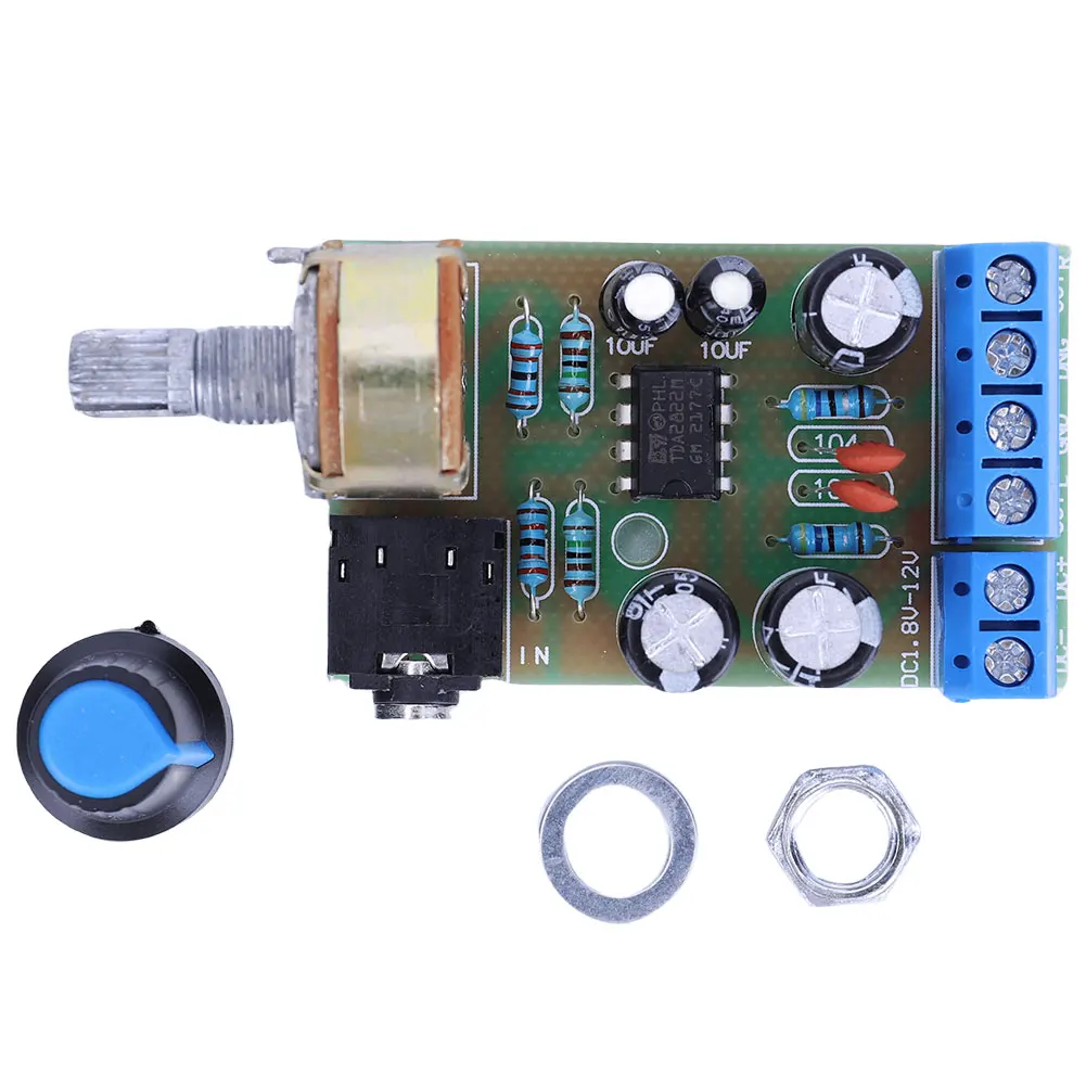 

TDA2822M Stereo Audio Power Amplifier Board DC1.8-12V 2.0 Channel Handy Digital Power Amp Module Board for Arduino