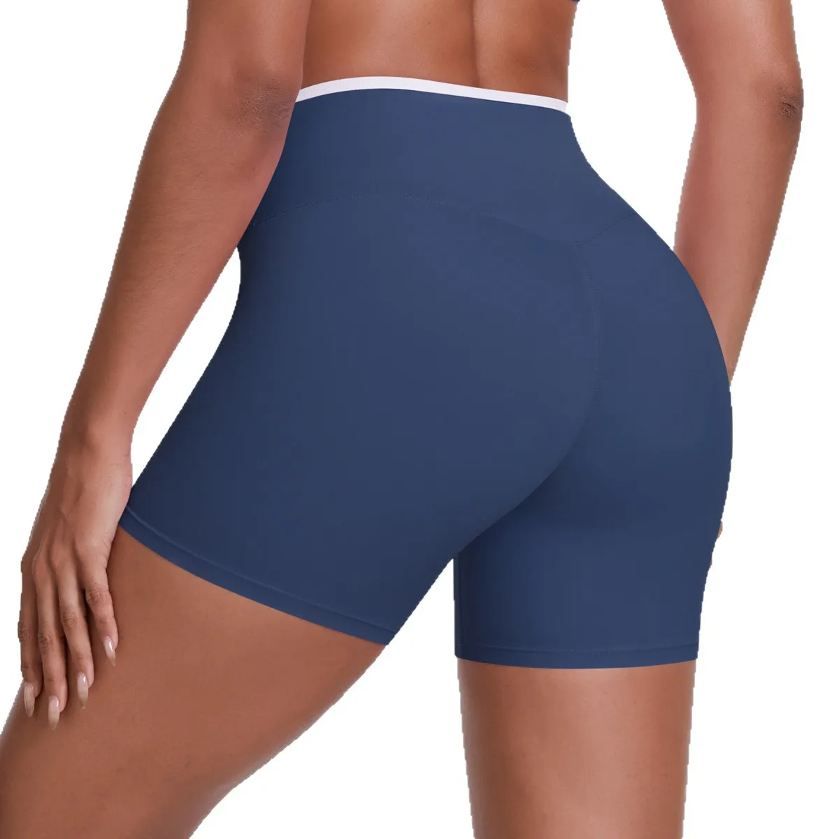 Women Crisscross High Waist Naked Feel Yoga Shorts, Peach Hip Shaping Tight Outerwear Fitness Sports Shorts