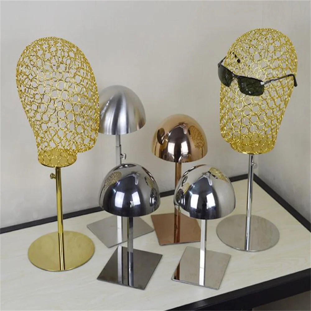 

Mannequins For Clothes Wig Head Stand Gold Metal Head for Hat Model De Couture, Jewelry and Glasses Display, Dummy JeansC053