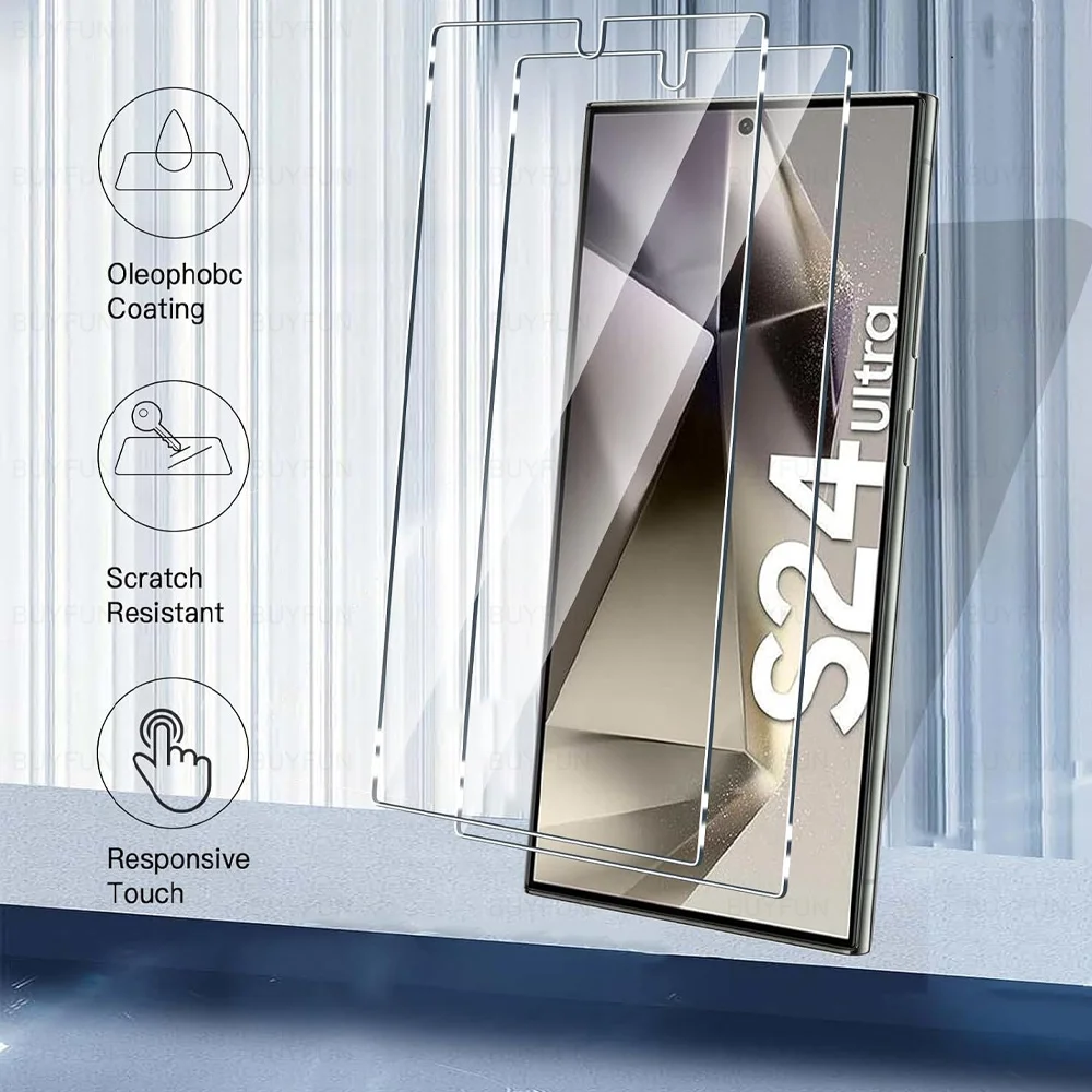 5 قطعة الزجاج المقسى لسامسونج غالاكسي S24 5G حامي الشاشة الزجاج لسامسونج S24 FE S25 الترا S24Ultra S 24 25 Plus S25Ultra