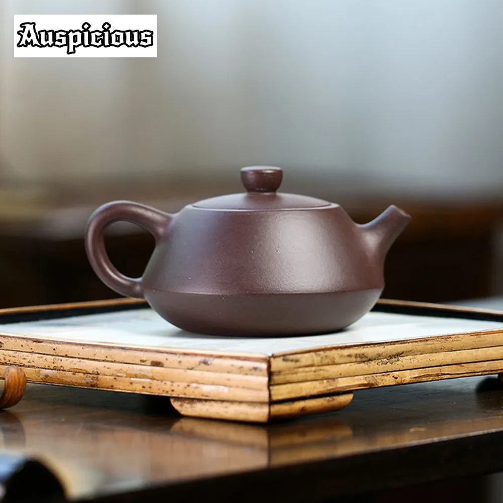 200ml Yixing Purple Clay Teapots Famous Artists Handmade Stone Spoon Tea Pot Raw Ore Mud Kettle Chinese Chaozhou Zisha Tea Set