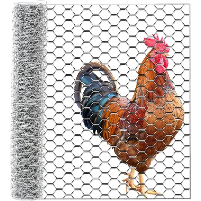 

Galvanized Hexagonal Poultry Netting 16in x 40ft Anti Rust Chicken Wire Fence for Garden Coop Rabbit Cage Barrier