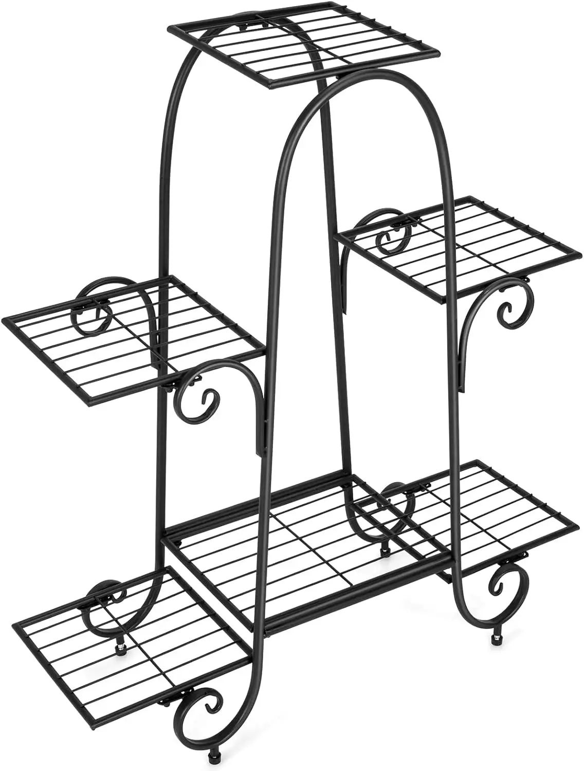 

6-ярусная металлическая подставка для растений для дома и улицы, декоративная подставка для цветочных горшков, полка для хранения для балкона и патио