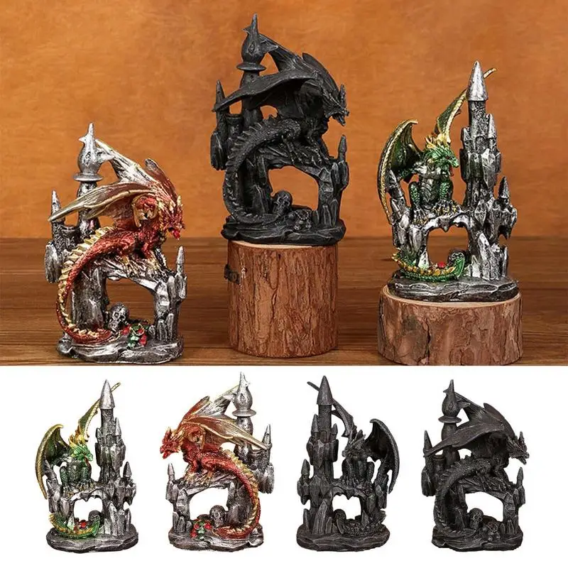 

Resin Dragon Figurines Halloween Decoration Desk Bookshelf Ornaments Dragon Statue Halloween Crafts Decorative Sculptures