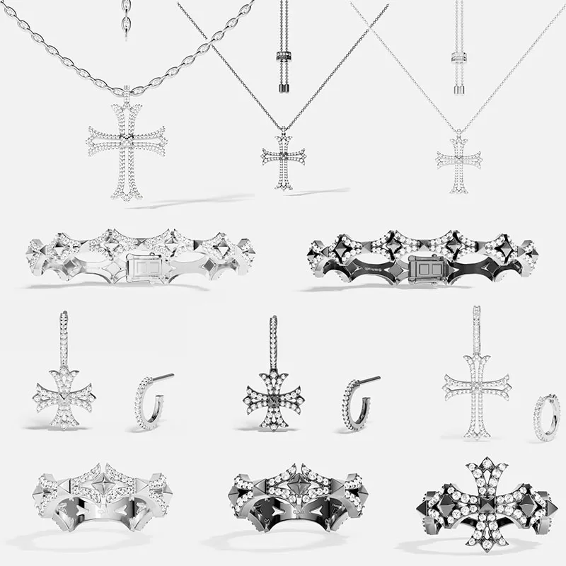 

LIDU 2025 New High-Quality Cross Earrings, Necklaces, Bracelets And Rings Are Exquisite Gifts For Women's Luxury Designers