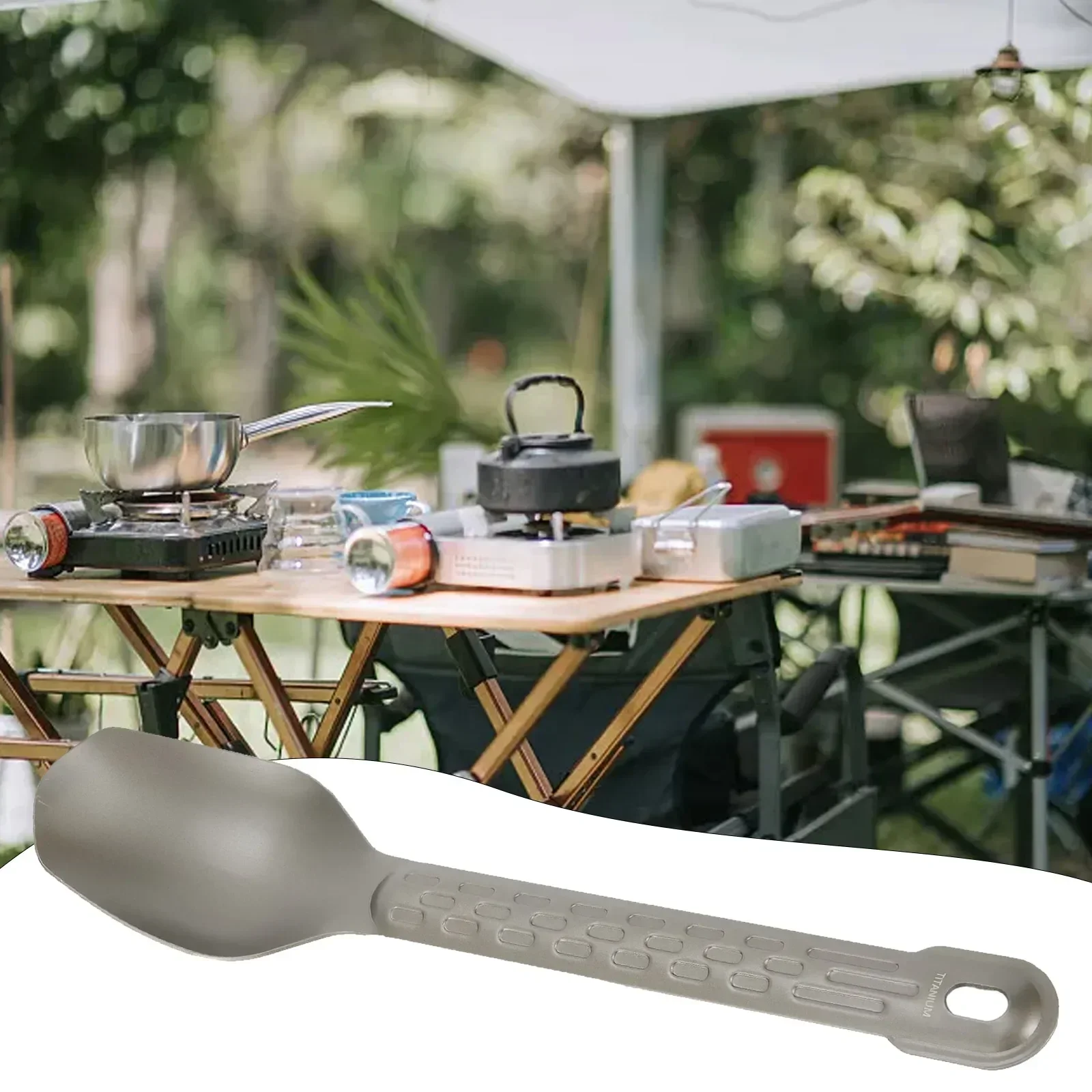 

Titanium Spork Spoon Spoon Spork Healthy Nonslip Handle Picnic Reliable Picnic