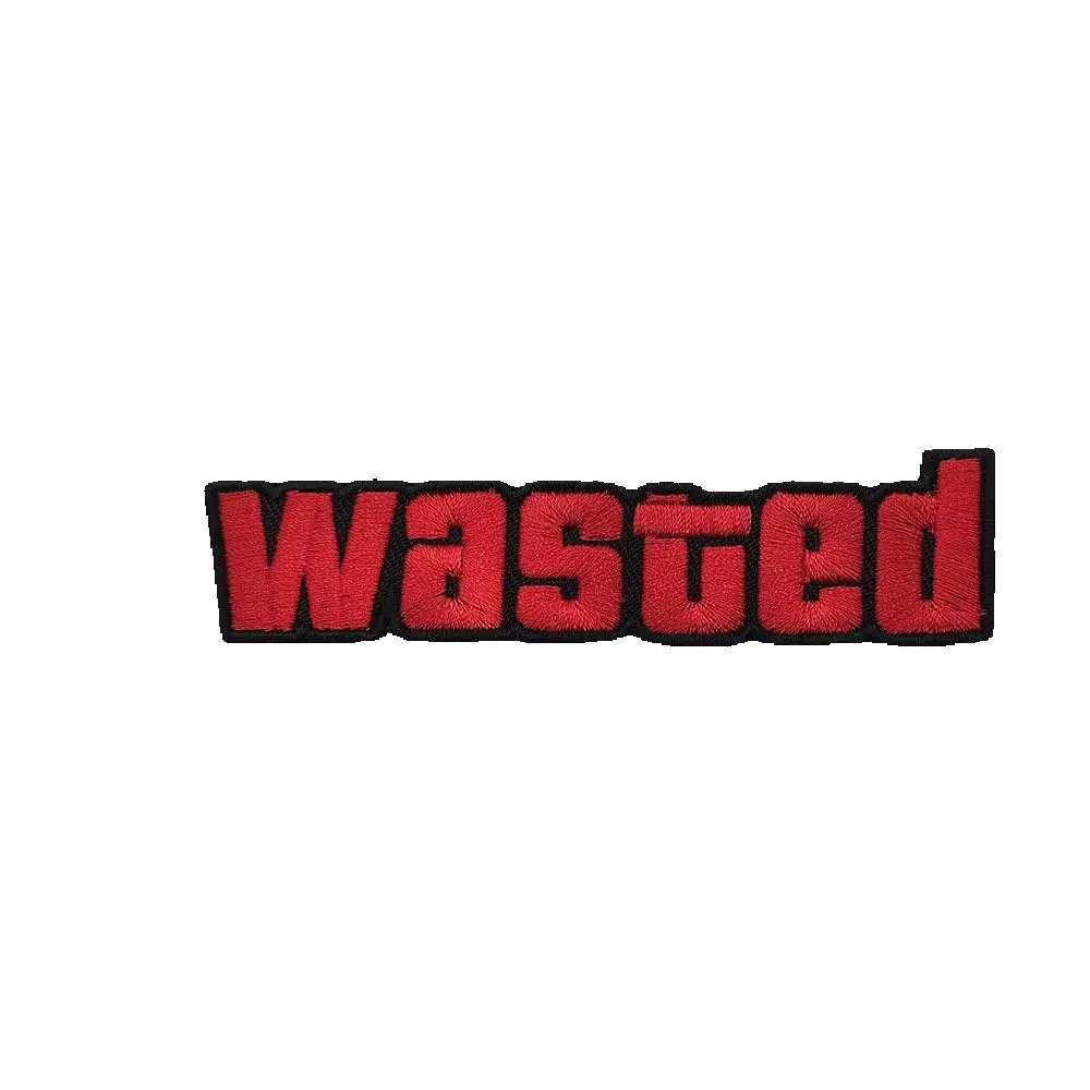 Wasted Lettering Tactical Tactical Funny Tactical Embroidered Patch,Hook and Loop Morale badge, for Jacket Backpack