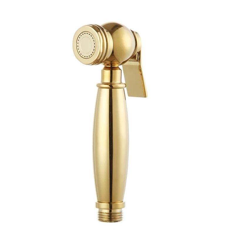 Titanium Gold Handheld Toilet Bidet Sprayer Solid Brass High Pressure Hygienic Shower Head Bidet Faucet