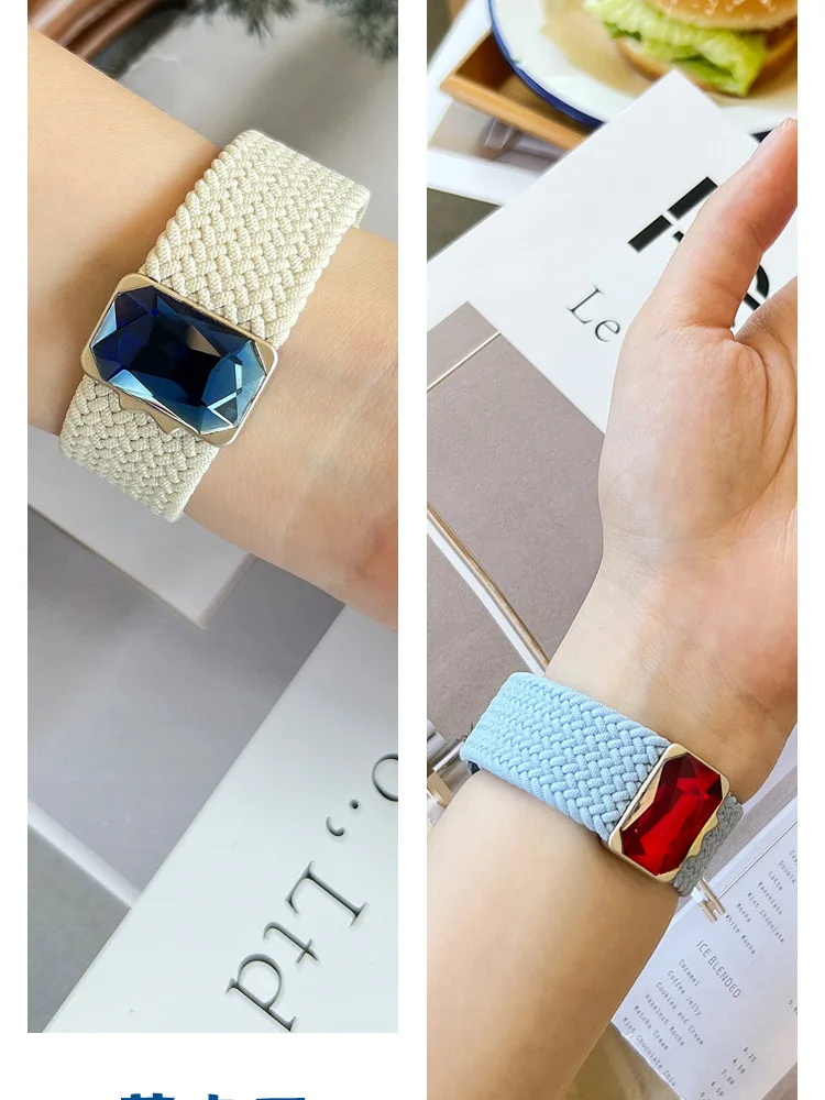 22 مللي متر مشبك مغناطيسي معصمه مناسبة لساعة هواوي 5 46 مللي متر الأحجار الكريمة النايلون حلقة حزام لساعة هواوي GT5pro 5 4 3 46 مللي متر