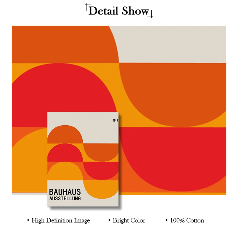 Bauhaus Colourful Art Abstract Poster Medieval Vintage Exhibition Aesthetic Canvas Painting Bedroom Kitchen Decorative Wall Art