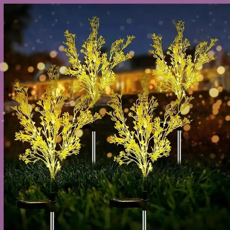 Solar powered rapeseed flower field inserted lawn light, outdoor waterproof LED garden courtyard decorative light E2