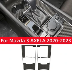 For Mazda 3 AXELA 2020-2023 Gear Shift Panel Decoration Cover Sticker Decal Trim Car Interior Accessories Carbon Fiber