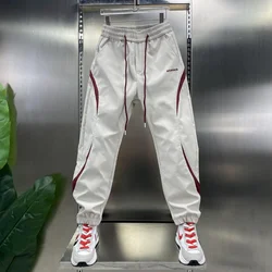 Men's Trendy Vintage Contrast Color Streetwear Sports Joggers Harem Pants Y2K Casual Pockets Loose Sweatpants Pantalones Hombre
