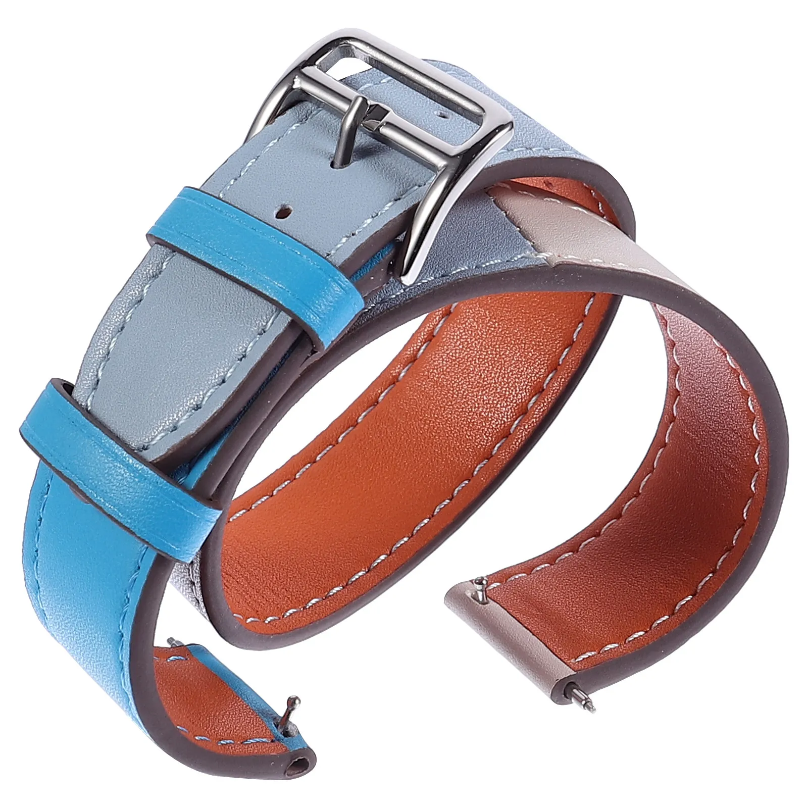 

2-Pack Color Contrast Watch Band for Flexible Wrist Strap Sweat-Resistant Comfortable Daily