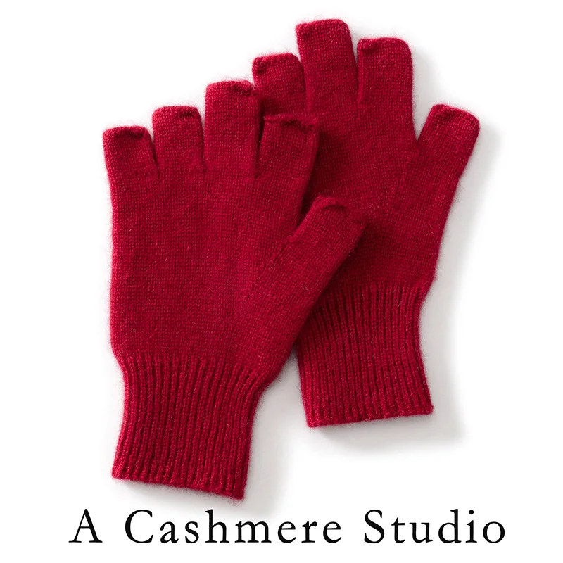 Warm Cashmere Half Finger Gloves for Men And Women Winter Knitted Touch Screen Compatible Cycling Cold Proof Fingerless Mittens
