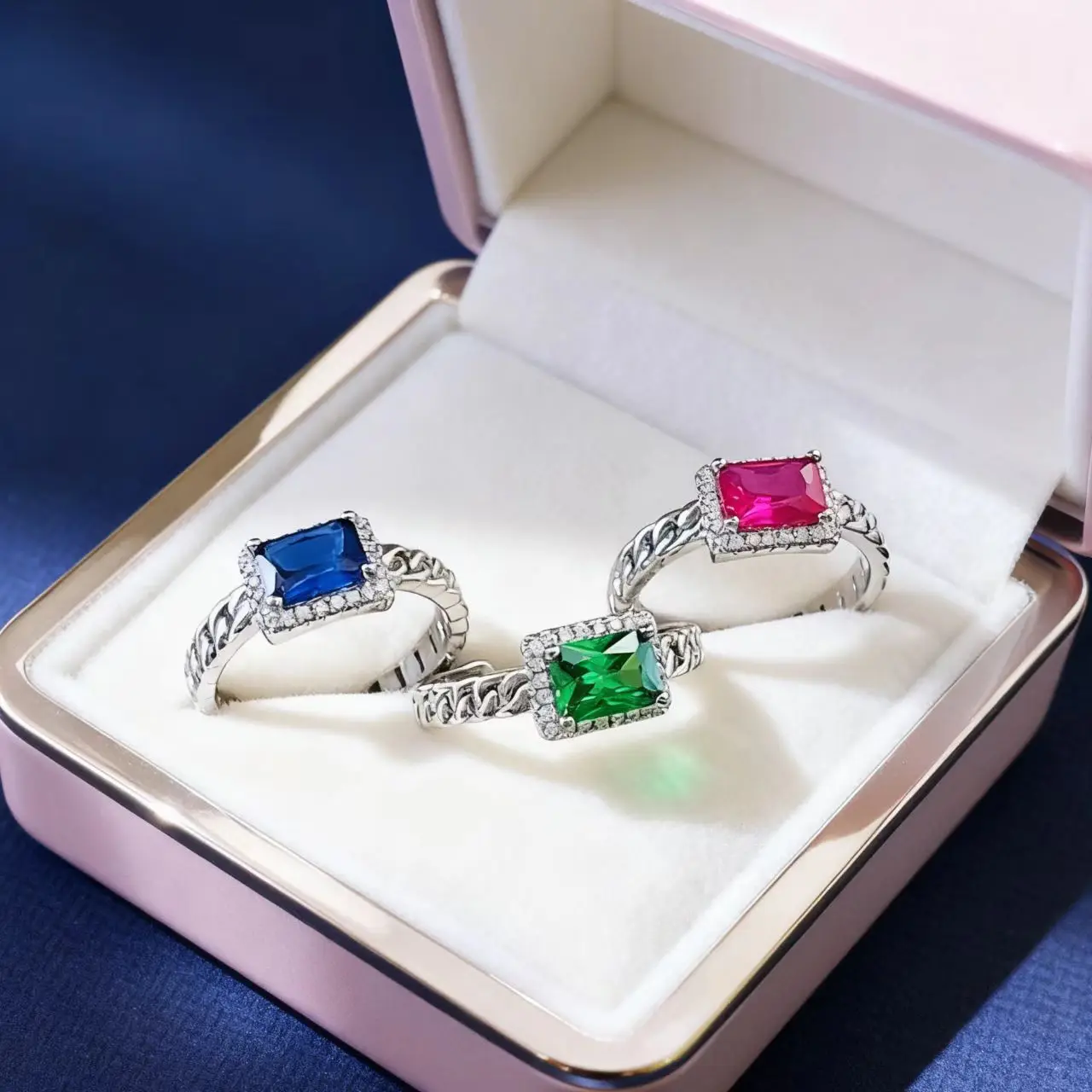 Luxurious rectangular-shaped ruby imitation ring - high-quality cultivated gemstone square-shaped ring jewelry item for women