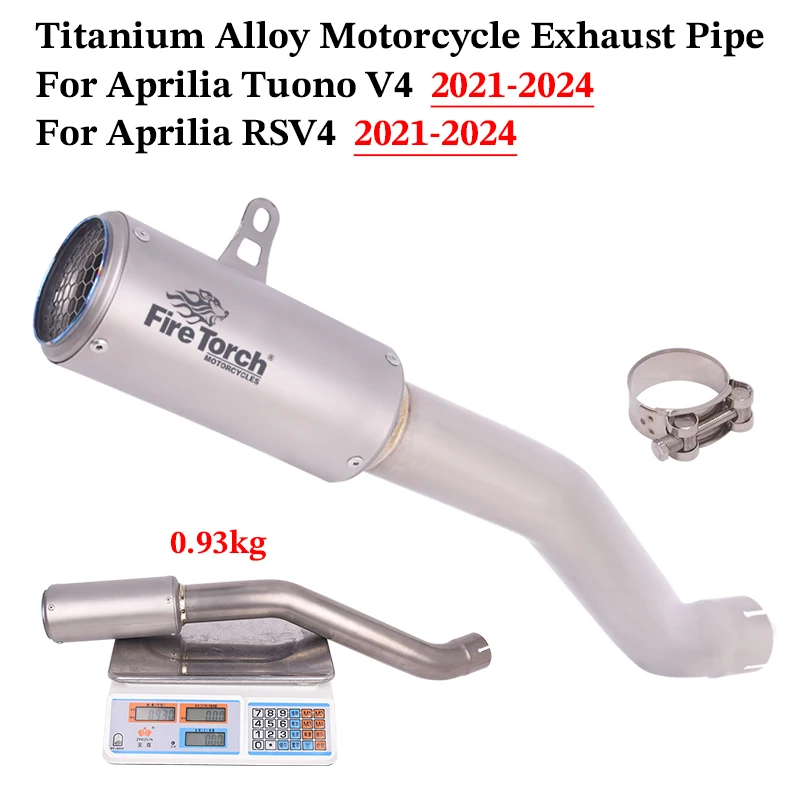 

Slip On For Aprilia Tuono V4 For APrilia RSV4 2021 2022 2023 2024 Motorcycle Exhaust Titanium Escape System With Mid Link Pipe