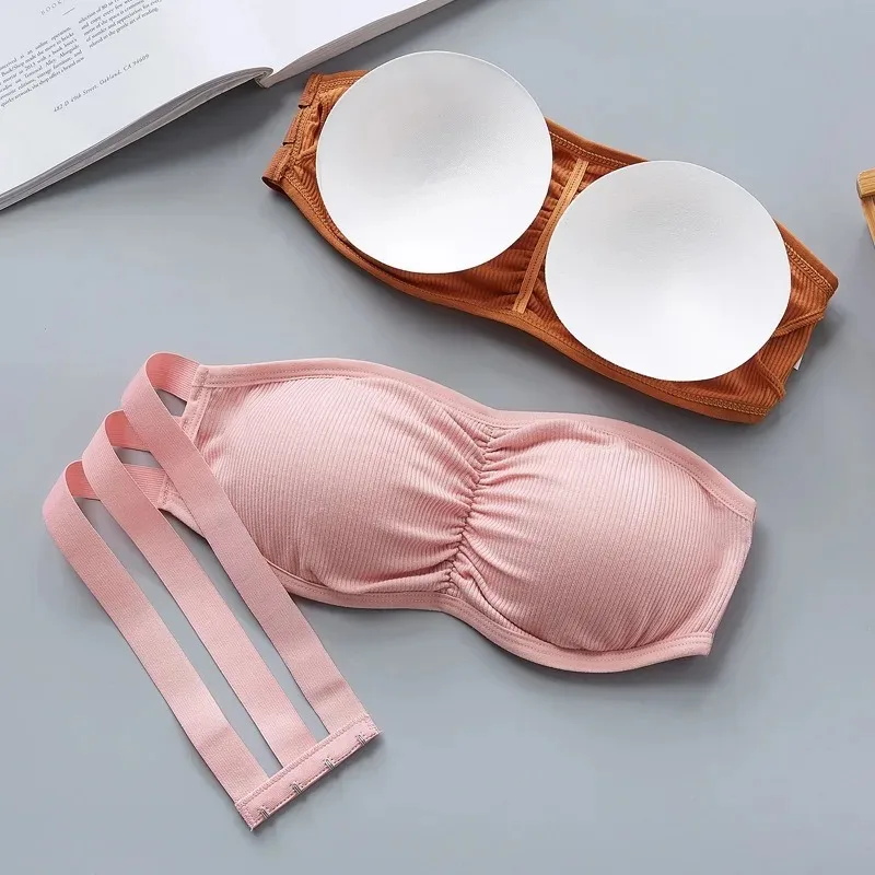 Sexy Strapless Bra Women Adjustable Soft Comfortable Backless Lingerie Invisible Breathable Solid Color Bra Fashion Accessories