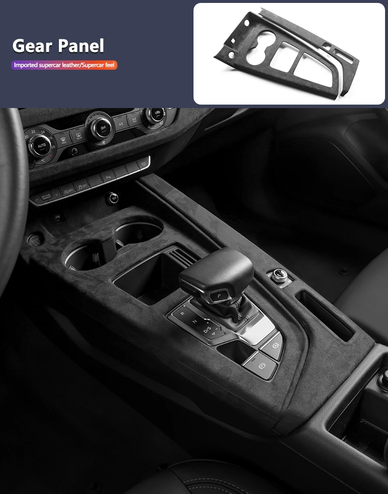 Für LHD Audi A4L B9 Limousine A4 Allroad Avant S4 A5 S5 2017 2018 2019 2020 2021 2022 2023 2024 Wildleder Leder Overlays Innen Trim – Detail 4