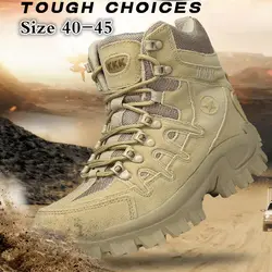 Mens Tactical Boots Mens Desert Waterproof Work Safety Shoes Climbing Hiking Shoes Ankle Mens Outdoor Boots