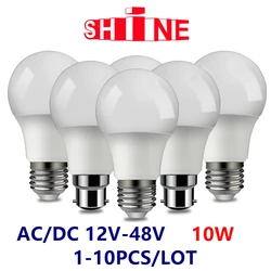 1-10 pz/lotto DC/AC 12 V-48 V HA CONDOTTO LA Lampadina E27 B22 Lampade 10 W Bombilla Per Lampadine Solari A Led 12 Volt Bassa Tensione Lampada di Illuminazione