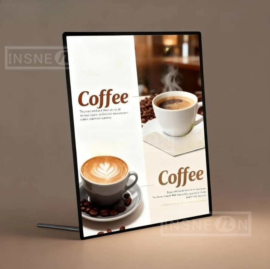 Scatola di pellicole per cartelli a LED personalizzata Luce per poster super luminosa per negozi Cornice per gadget pubblicitari Menù per cartelloni pubblicitari montati a parete