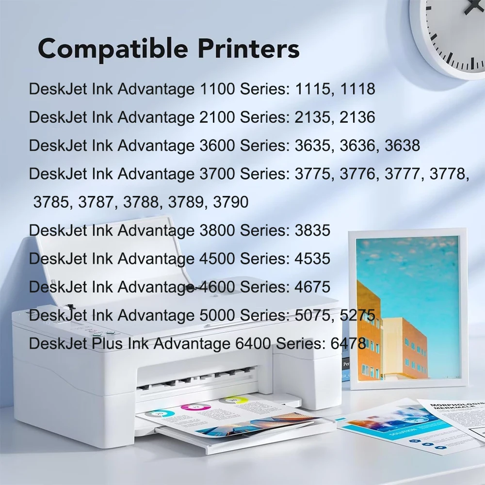 Einkshop 652XL 652 Ink Cartridge Replacement for HP 652 XL for HP Deskjet 1115 1118 2135 2136 2138 3635 3636 3835 4535