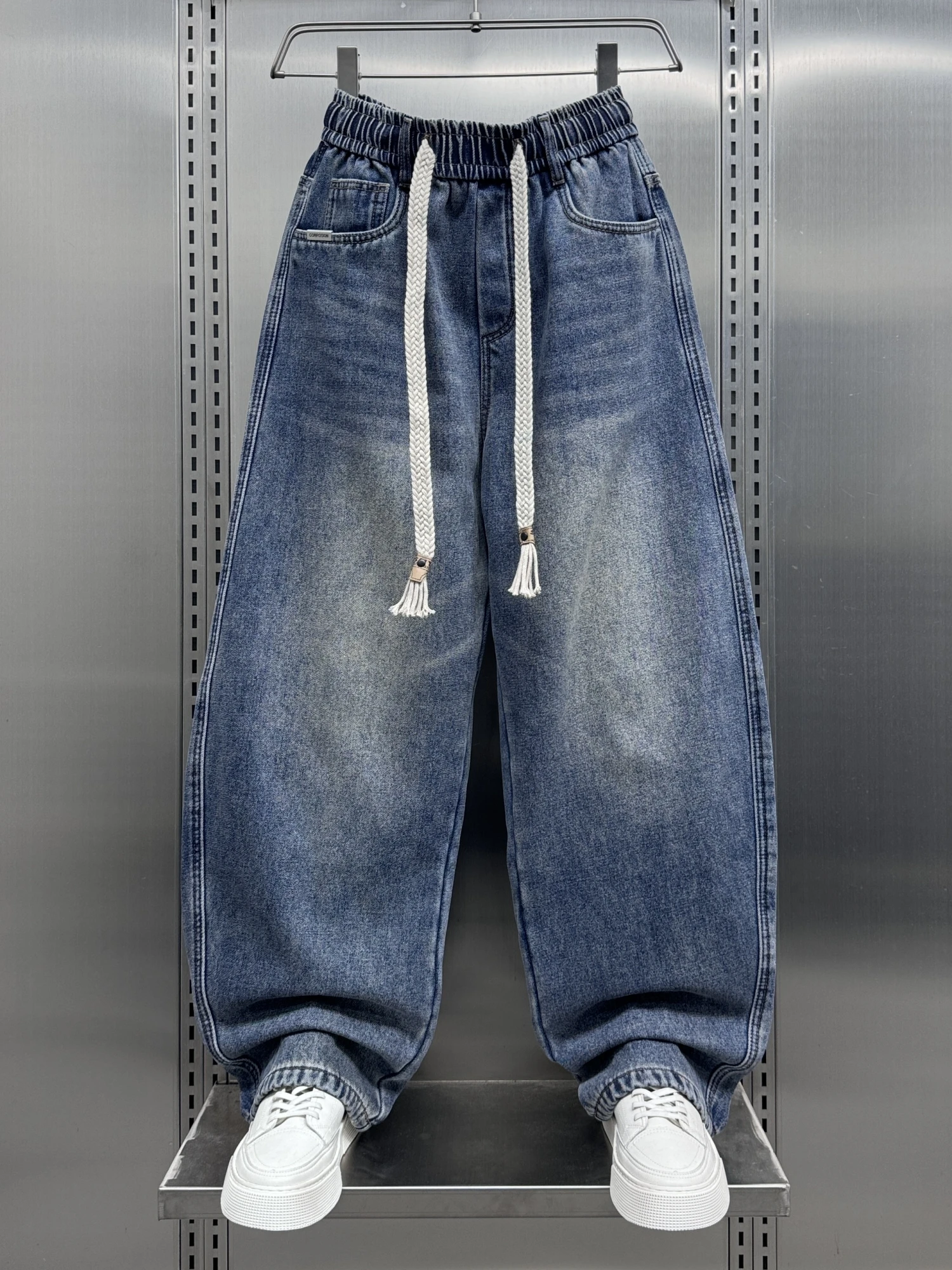 

Tall Men's Straight Leg Jeans American Sle Casual Spring Autumn Long Pants Wide Leg Pants Youth Faion Wear Resistant
