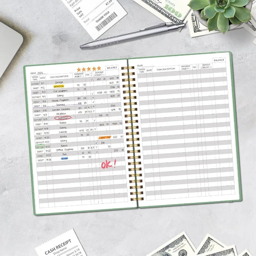 Accounting Ledger Book for Small Business Bookkeeping Personal Use Expense Tracker Notebook for Family Budget Bookkeeping Recor