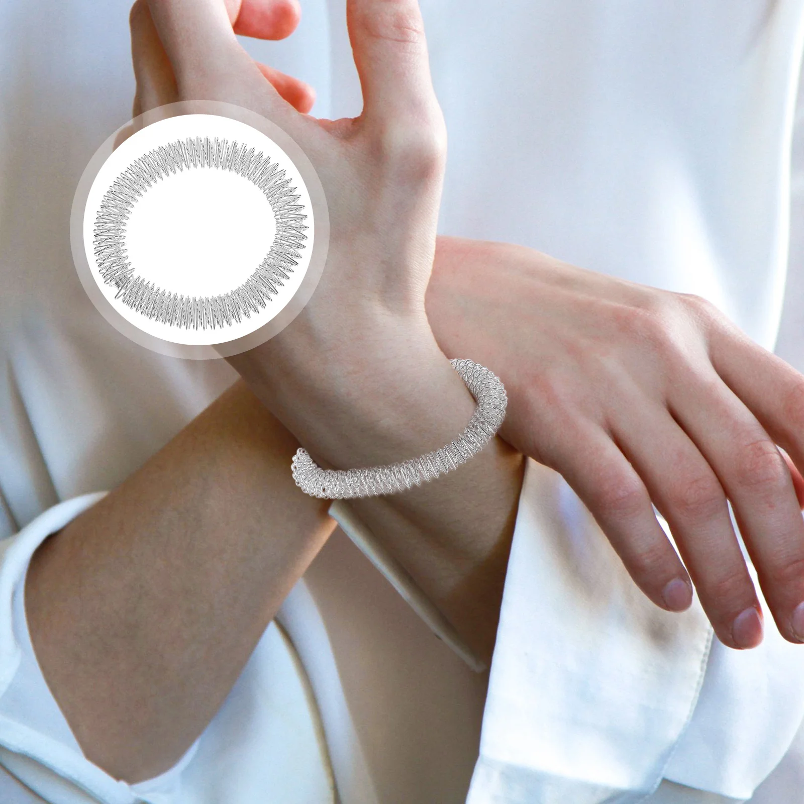 2 шт., массажные кольца на запястье, металлические кольца для акупрессуры для ручной терапии, инструмент для облегчения китайской медицины для компьютерных пользователей