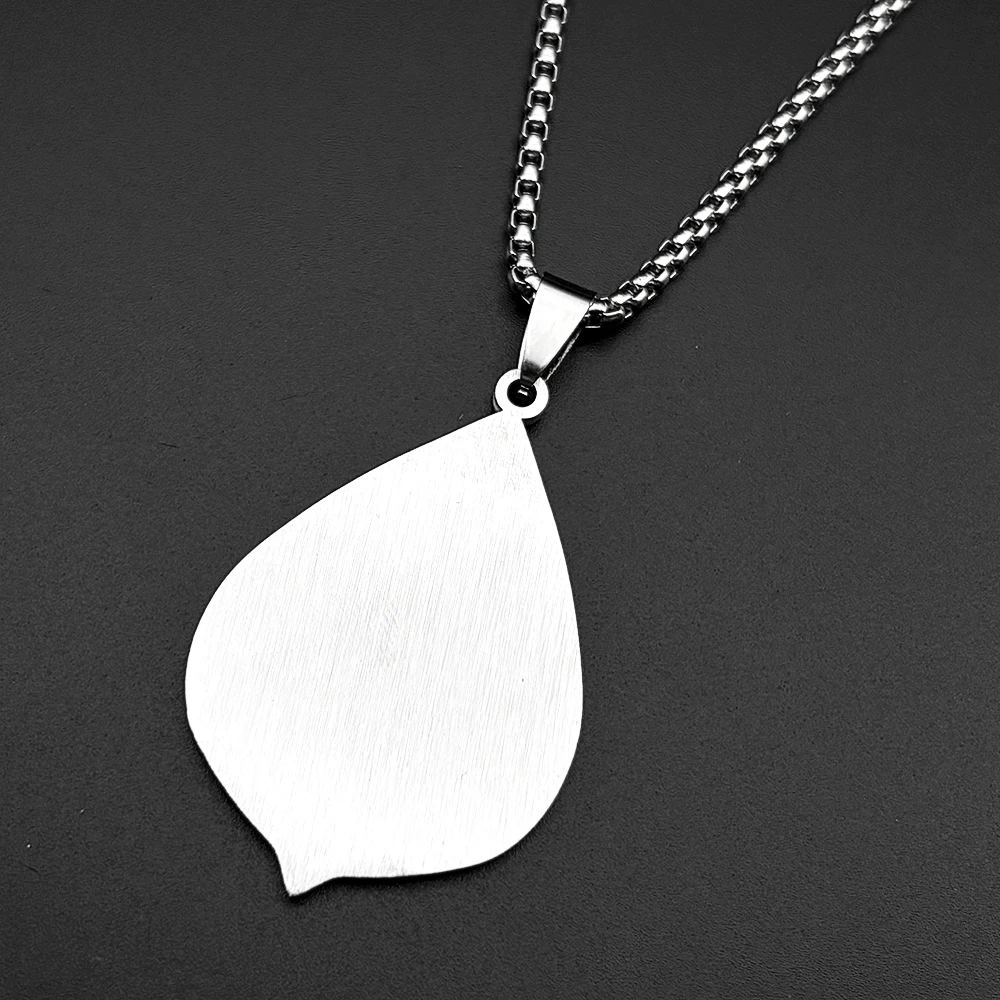 Allah Muslim Arabic Quran Teardrop Pendant Necklace for Men Women Stainless Steel Gold Color Islamic Amulet Chain Jewelry Gift view 5