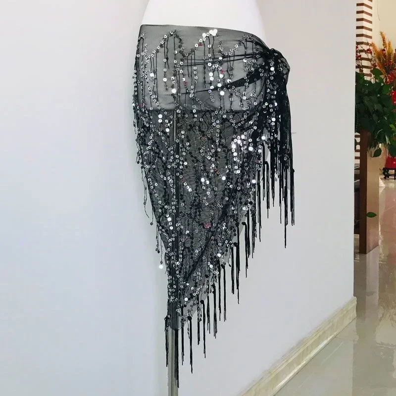 Belly dance Waist Chain New Style Training Clothes Hip Scarf Female Tassel Triangle Scarf Beginner's Belt Waist Seal