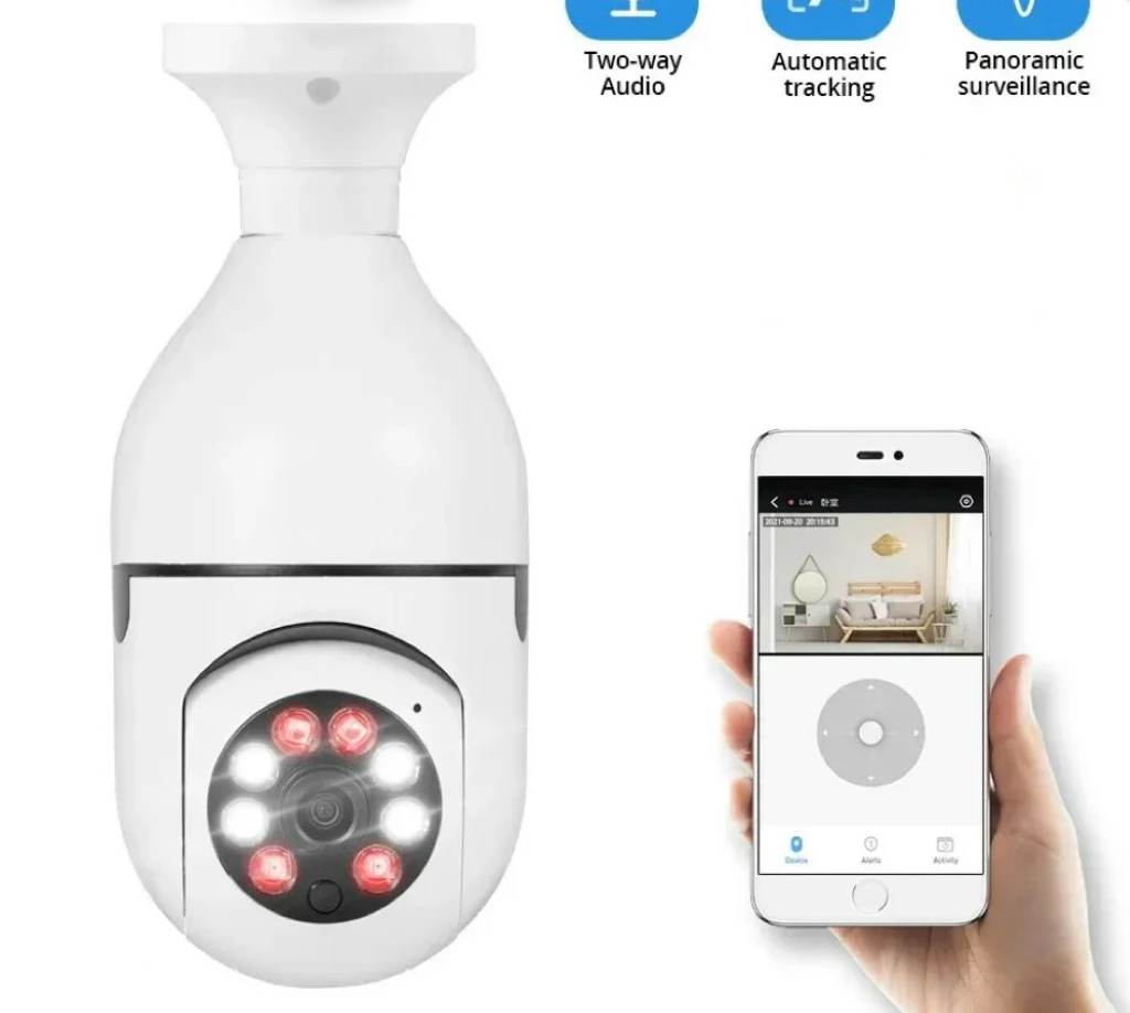 

Мониторинг лампочки, камера ночного видения, полноцветная, автоматическое отслеживание человека, зум, мониторинг безопасности, Wi-Fi камера