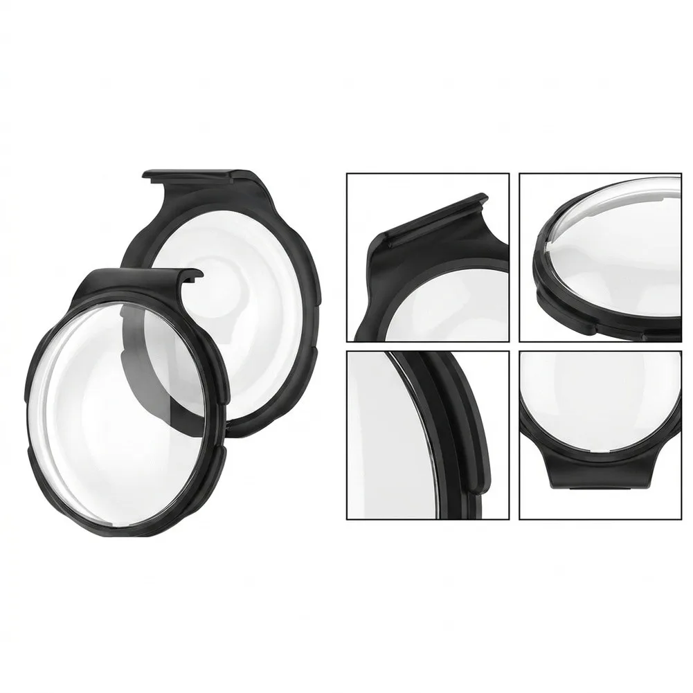 Optical Glass Cap 360 Camera Lens Shield For Outdoor Adventures Black Transparent Camera Lens Protection Cycling