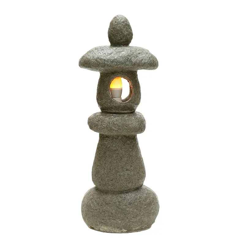 

Pastoral Japanese lantern sandstone sculpture, garden landscape solar garden office art decoration green ornament