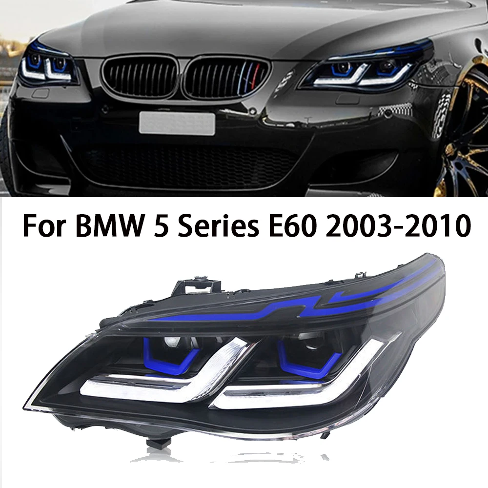 

Фара для BMW E60 5 series 2003-2010 фары 523I 530I 520I DRL поворотный сигнал Дальний свет ангельские глазки