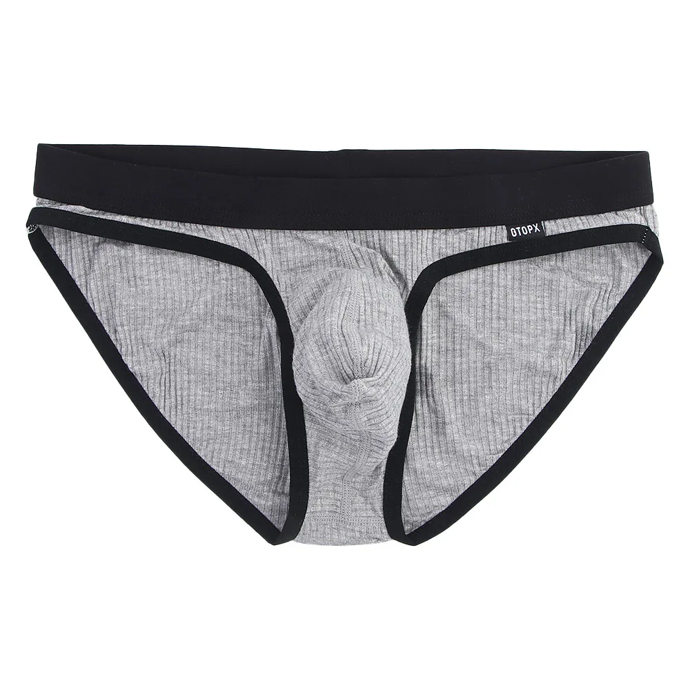 

Breathable Simple Low-waist Underpants Underwear Modal U Convex Screw Thread Panties Men Thong Sexy Briefs