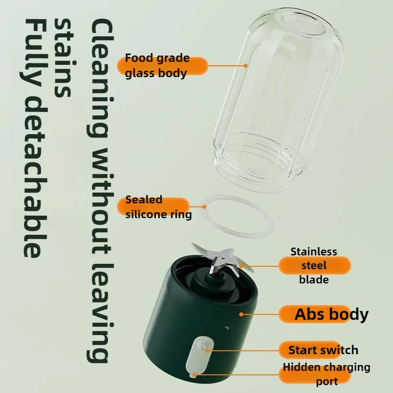 350ml 휴대용 소형 Juicing 컵 다기능 가정용 주방 블렌더 충전식 Juicer 베이비 푸드 보충 기계