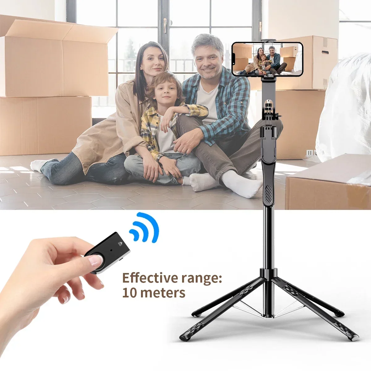 Trípode para teléfono móvil de 72 pulgadas con control remoto, soporte de viaje de 4 patas, palo Selfie para iPhone, Android, grabación de vídeo Compatible con Pro MAX