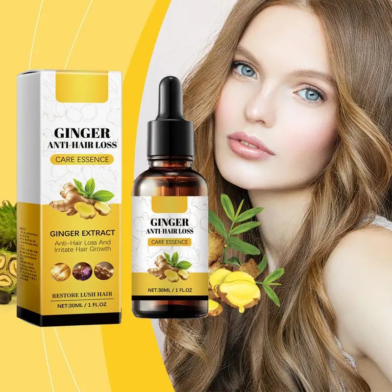 

Ginger Hair Growth Oil Roots Grow Anti Hair Loss Serum Ginger Hair Care Essence Repair Damaged Hair Scalp Care Beauty Products