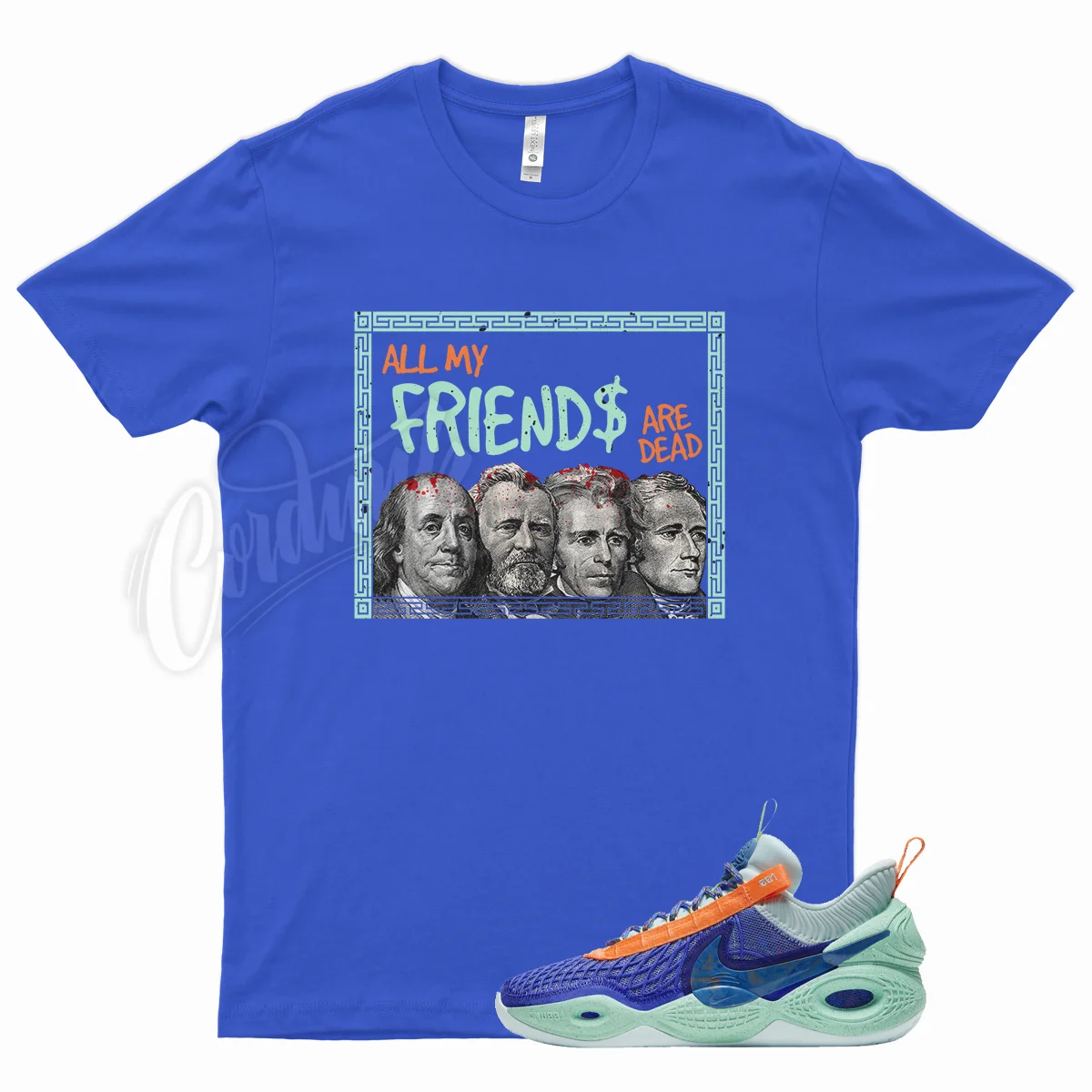 Royal FRIENDS T Shirt for N Cosmic Unity Amalgam Blue Teal Orange