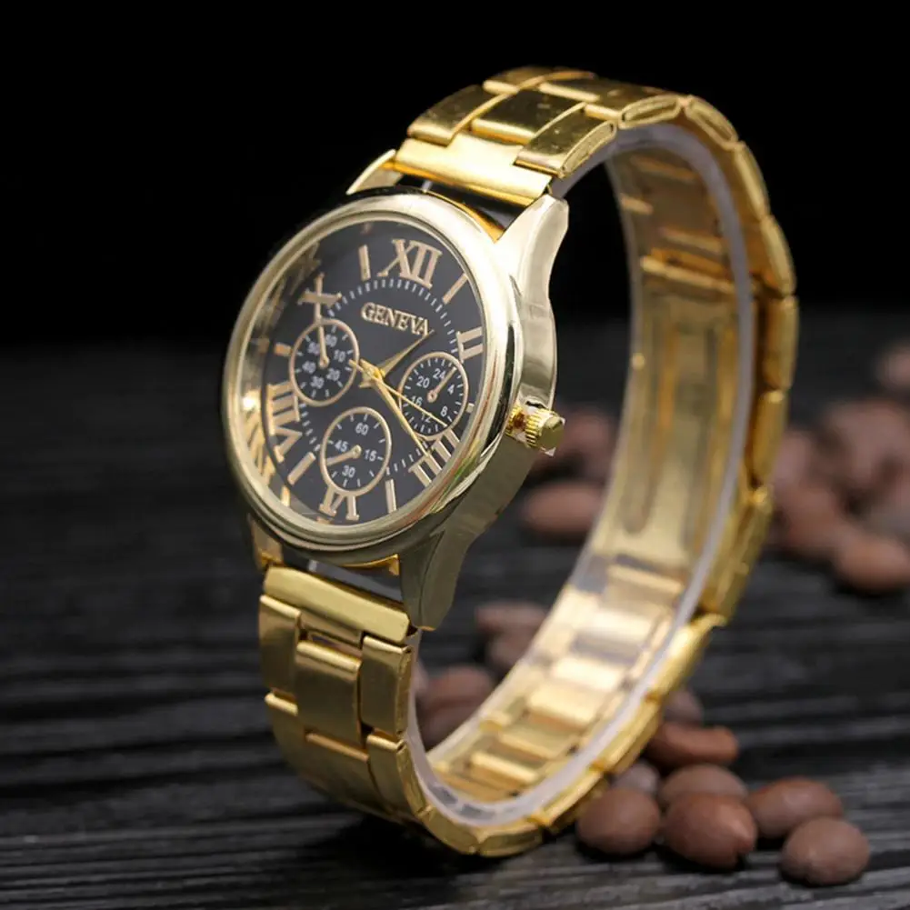 

Ladies Wristwatch Ladies Steel Band Watch Elegant Ladies Quartz Watch with Three Small Dials Anti-rust Alloy Strap for Business