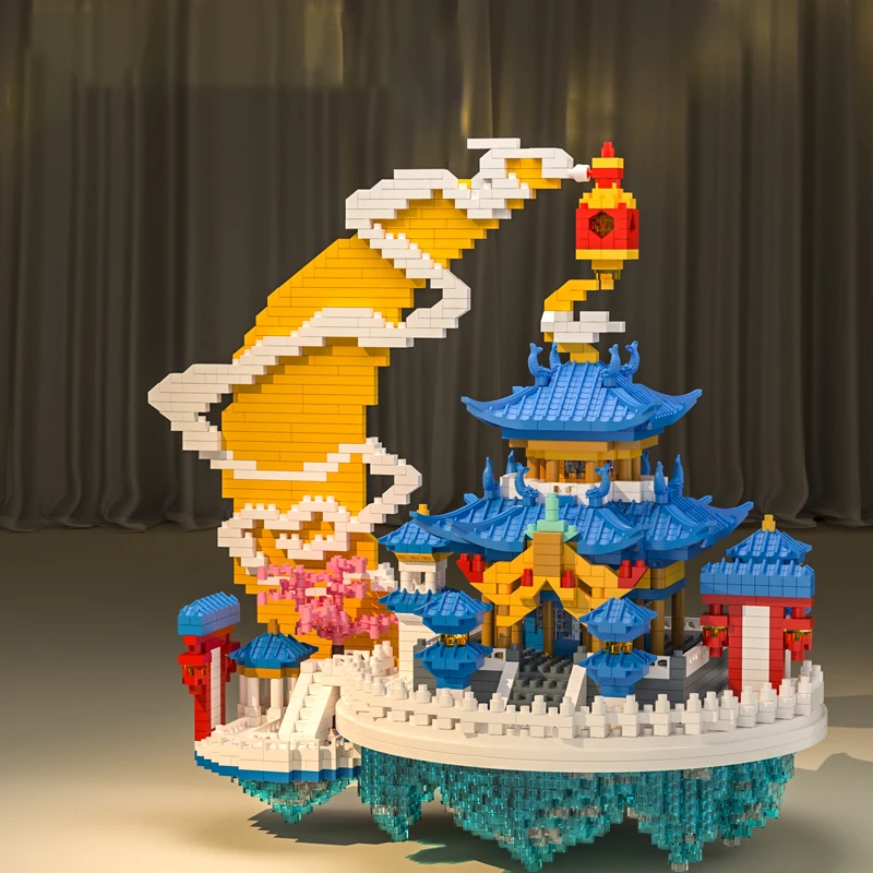 1852-Piece Guanghan Palace Adult Building Blocks High Difficulty Construction Series Assembly Educational Toy Ancient Architecture Moon Romantic