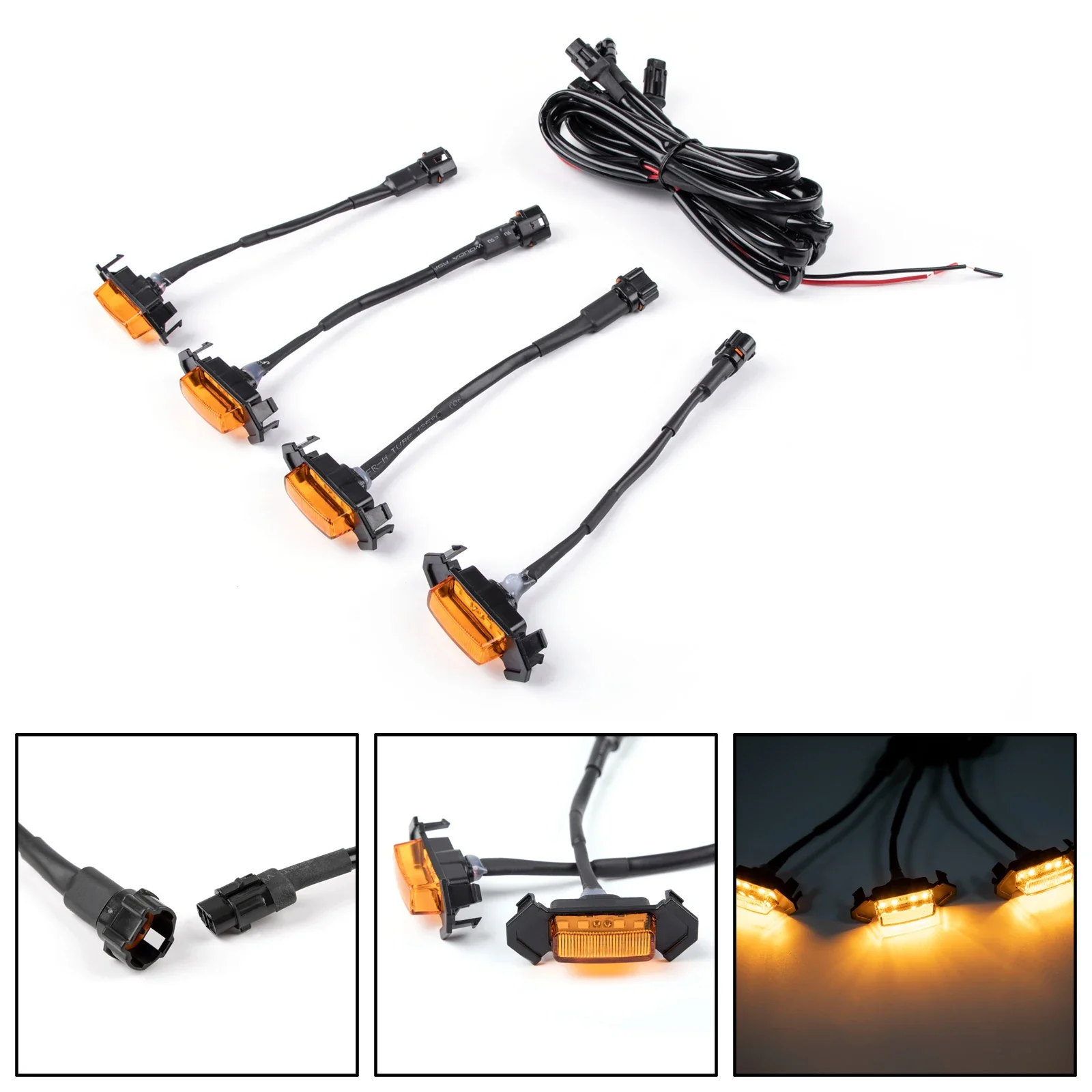 لتويوتا تاكوما 2015- 2020 سيارة LED مصبغة ضوء إحترافي تحذير النهار مصباح جيد الإضاءة شبكة DRL الأبيض العنبر 4 قطعة