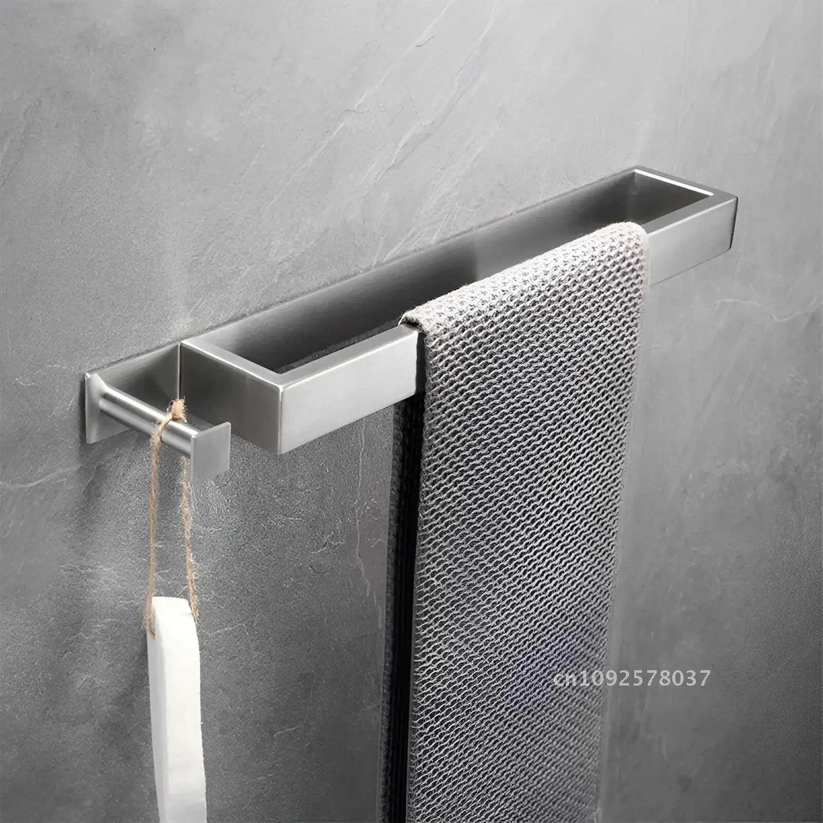 Towel Stainless rack，304 Steel Punchless Towel Rack Bathroom Bar Rack， Towel Single Bathroom Hardware